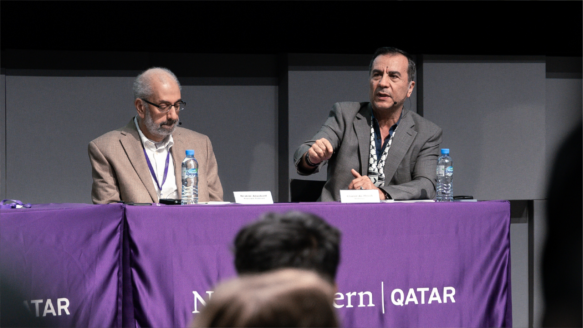 Professor Khaled AL-Hroub intervening during the discussion