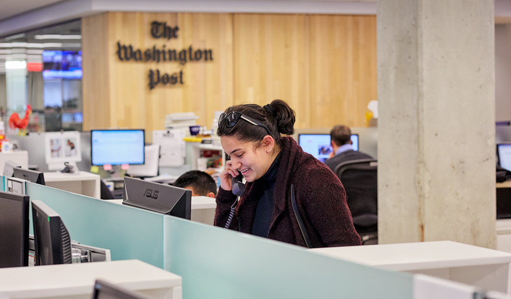 Student Jia Naqvi completed her journalism residency at The Washington Post