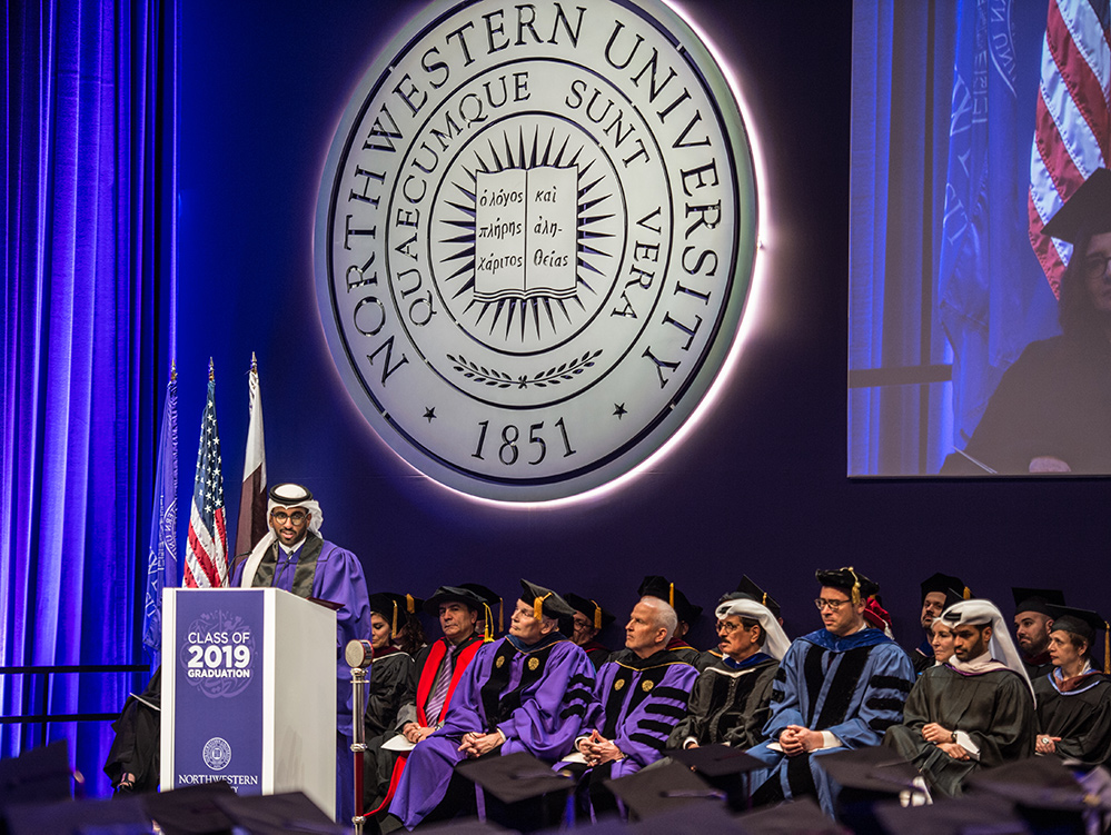 Hassan Mohammed Al-Jahni, the student speaker addresses his fellow graduates during the ceremony
