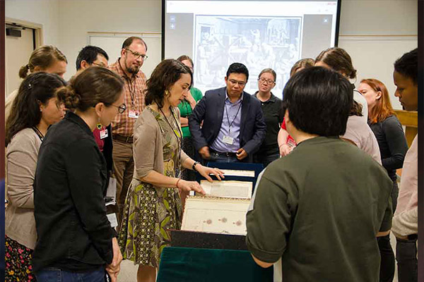 Anto Mohsin with other participants in The Huntington’s first residential summer institute in the history of science, technology, and medicine. Photo by Lisa Blackburn.