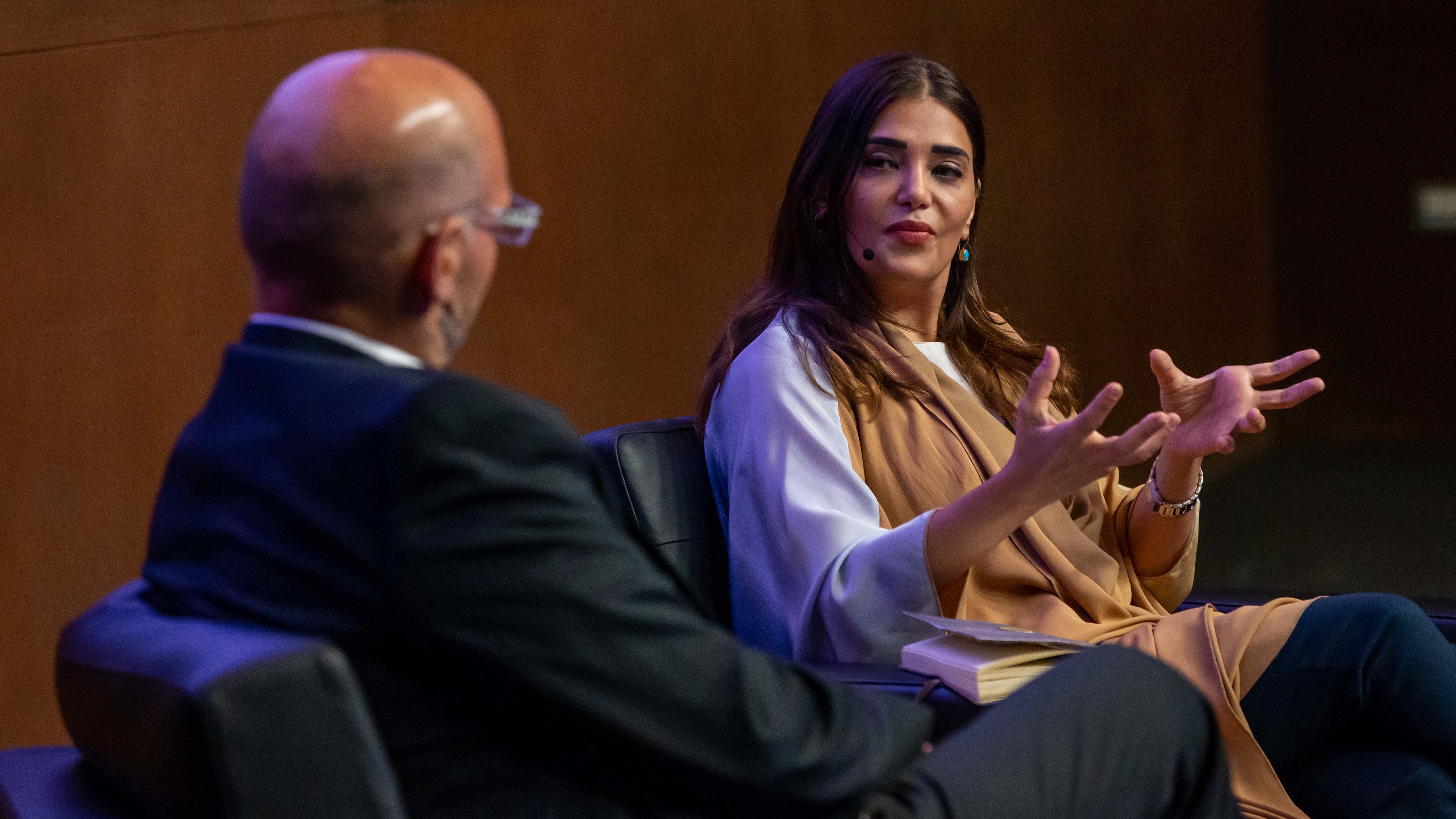 Amal Al-Malki discussed her personal and professional trajectory and the role of Arab women in the public eye at the annual Dean’s Global Forum.