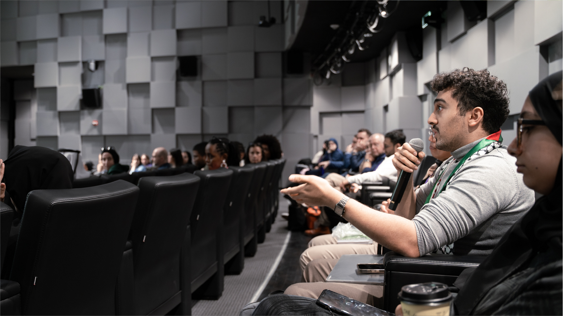 Student during the panel Q&A