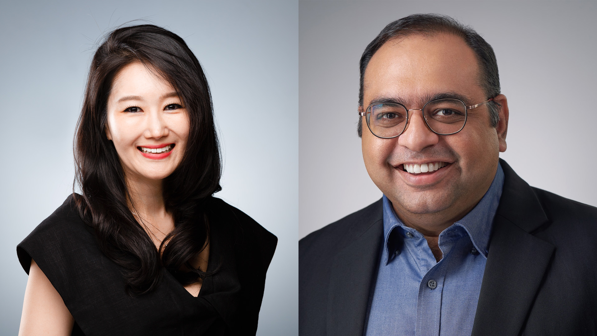 Venus Jin (left) and Nisar Keshvani (right) will oversee curricular matters and communication and public affairs efforts in their new roles