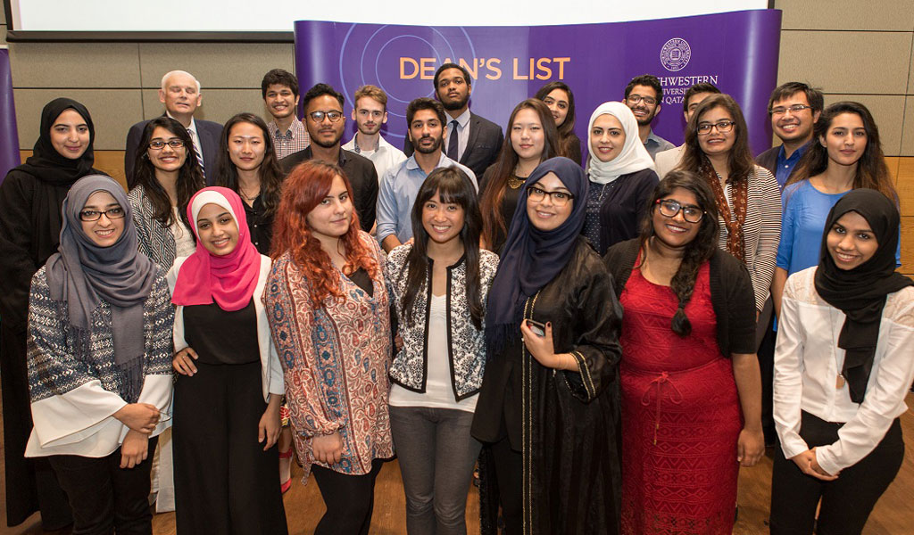 Students on the Spring 2015 Dean's List were honored at a special luncheon at the HBKU Student Center, where they received their certificates
