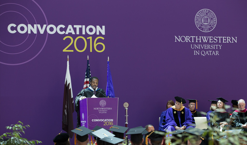 Ellis Cose speaks at NU-Q convocation