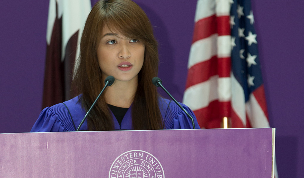 Jemina Legaspi is president of the NU-Q Student Union