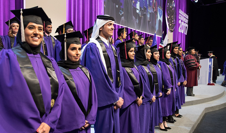 Forty-seven students graduated as part of the Class of 2017 at NU-Q. Photo provided by the Emiri Diwan.