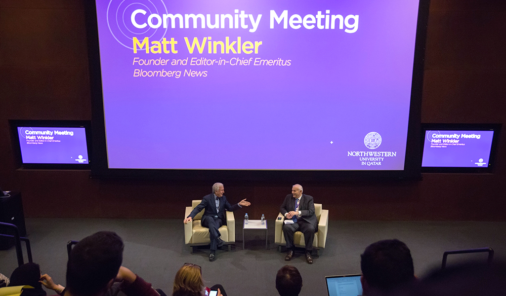 Matthew Winkler, pictured left, is co-founder and emeritus editor-in-chief of Bloomberg News