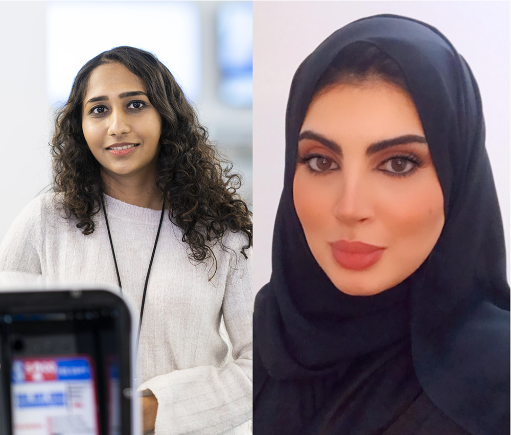 Left to right: Northwestern Qatar students Inaara Gangji and Maryam Abujbara. 