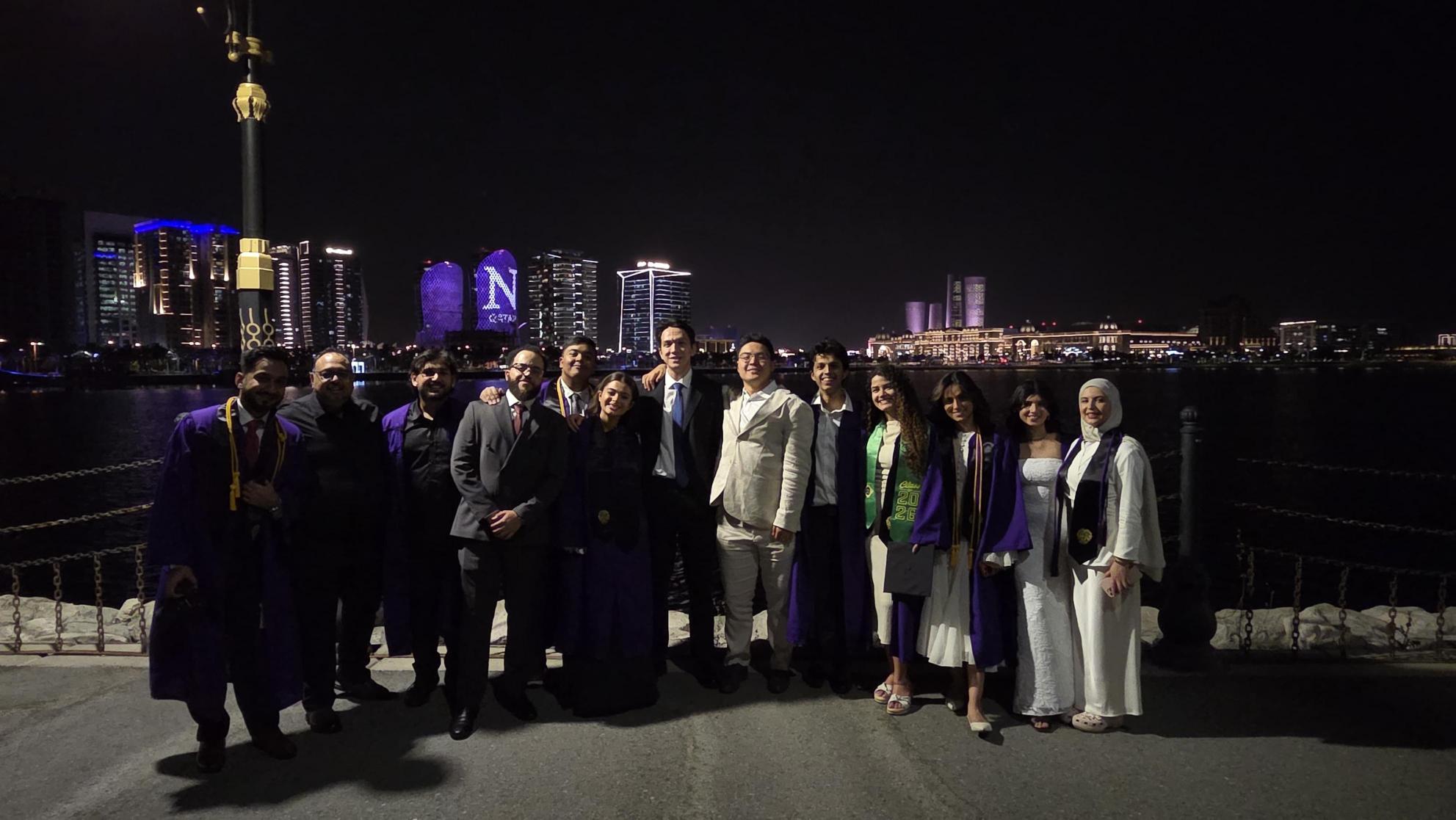 Public graduation activations across Doha, including Al Jaber Towers and Msheireb Downtown, mark the achievements of Northwestern University in Qatar’s Class of 2026.