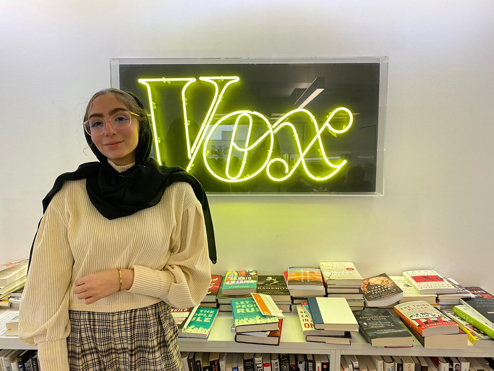 NU-Q student Danna Takriti is completing her internship at VOX in Washington D.C. 