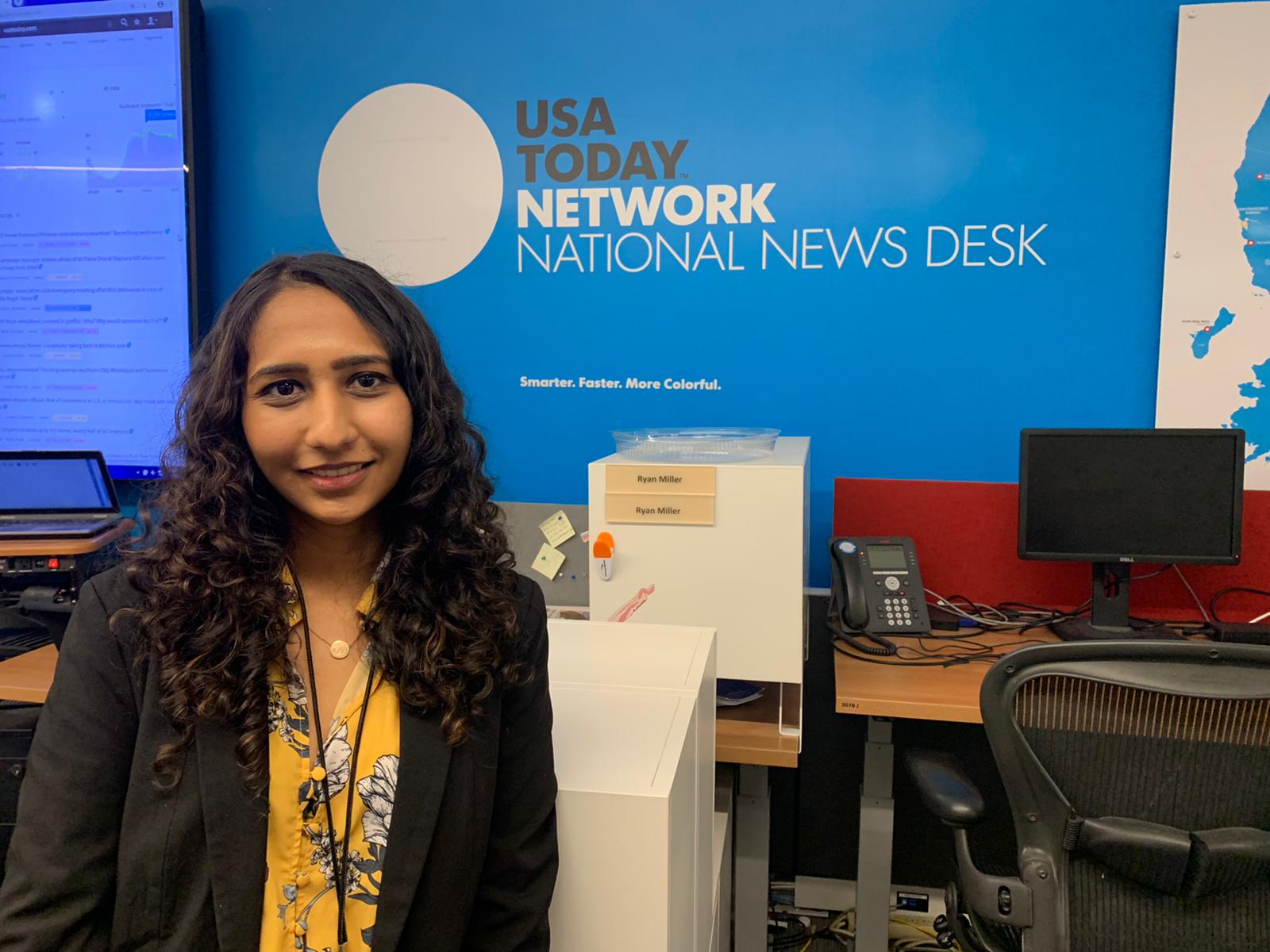 Inaara Gangji on her first day at work with USA Today in Washington D.C. 